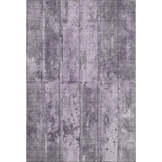 Purple And Gray Striped Washable Area Rug With UV Protection Photo 1