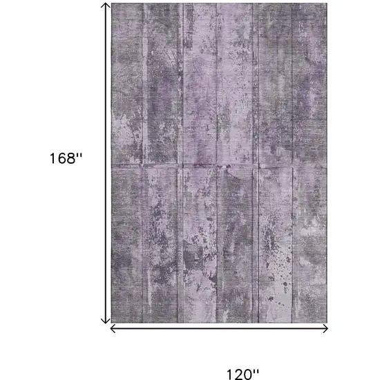 Purple And Gray Striped Washable Area Rug With UV Protection Photo 9