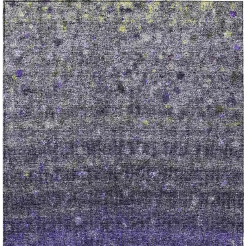 Purple And Gray Striped Washable Indoor Outdoor Area Rug Photo 7