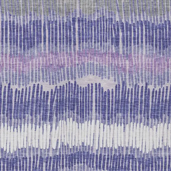 Purple And Gray Striped Washable Indoor Outdoor Area Rug Photo 6