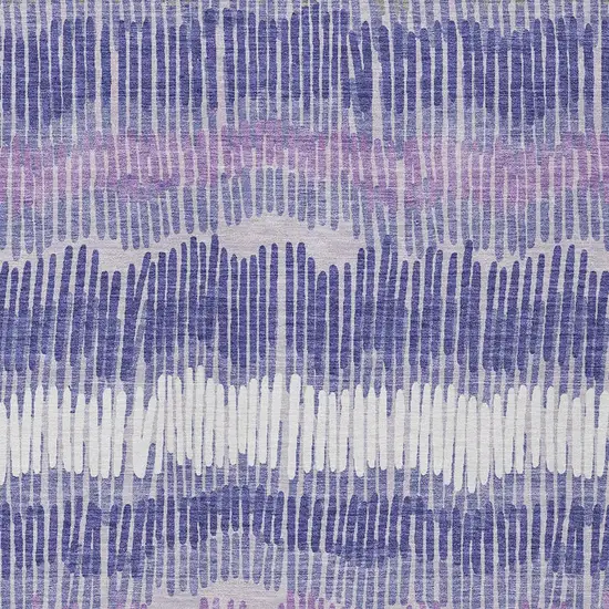 Purple And Gray Striped Washable Indoor Outdoor Area Rug Photo 6