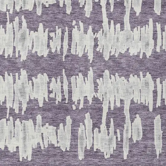 Purple And Gray Striped Washable Indoor Outdoor Area Rug Photo 6