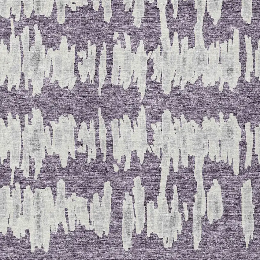 Purple And Gray Striped Washable Indoor Outdoor Area Rug Photo 6