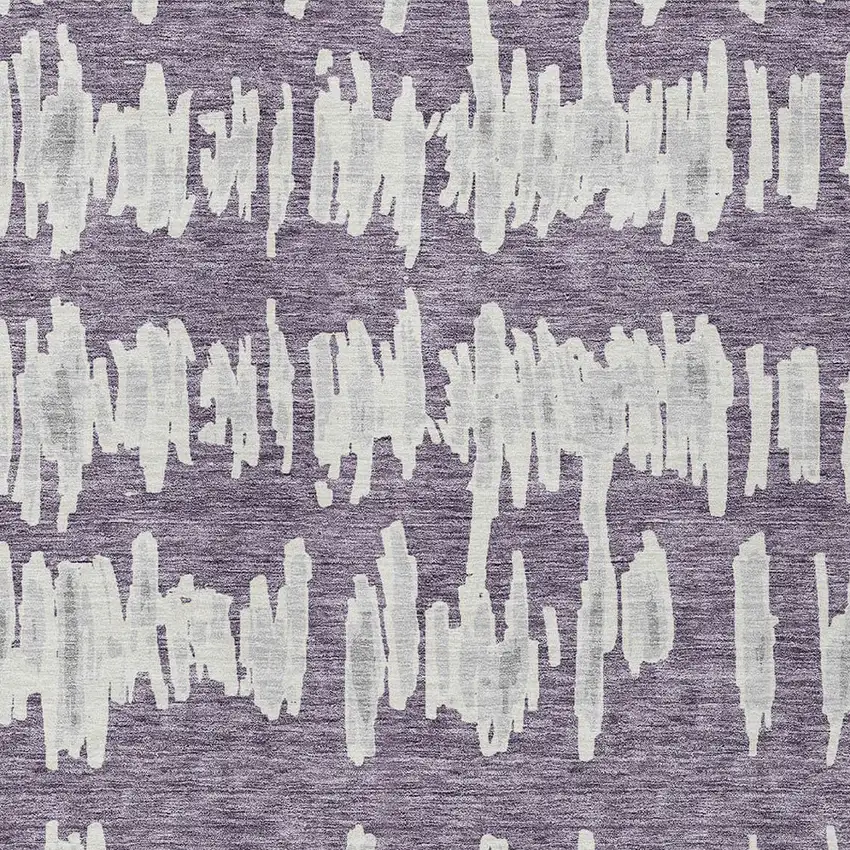 Purple And Gray Striped Washable Indoor Outdoor Area Rug Photo 6