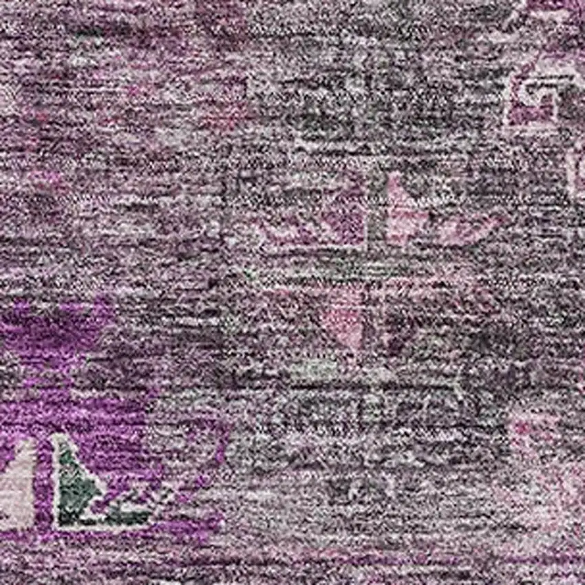 Purple And Gray Tribal Washable Area Rug With UV Protection Photo 4