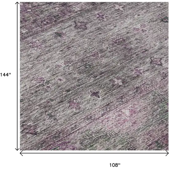 Purple And Gray Tribal Washable Area Rug With UV Protection Photo 8