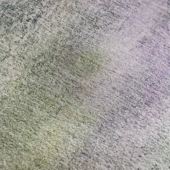 Purple And Green Abstract Washable Area Rug With UV Protection Photo 6