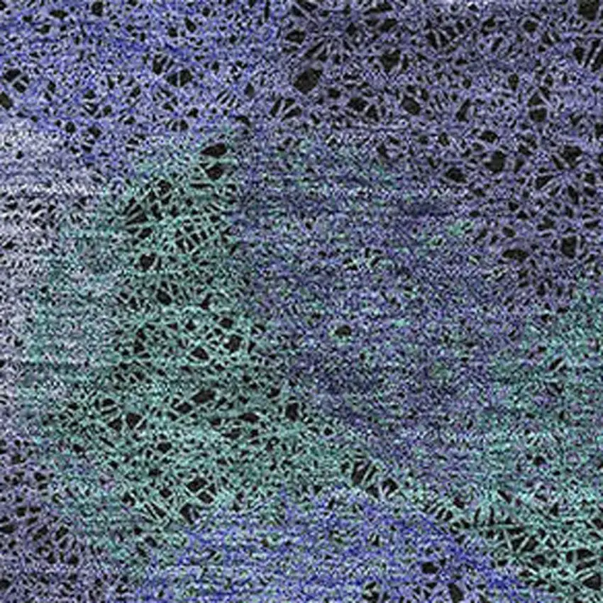 Purple And Green Abstract Washable Area Rug With UV Protection Photo 3