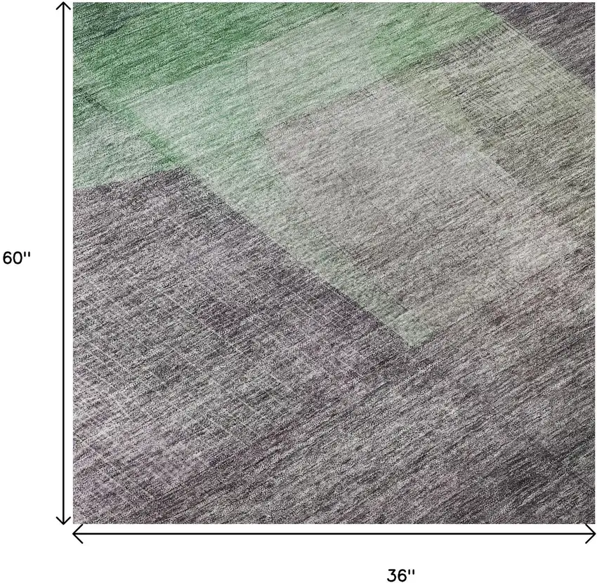 Purple And Green Abstract Washable Area Rug With UV Protection Photo 8