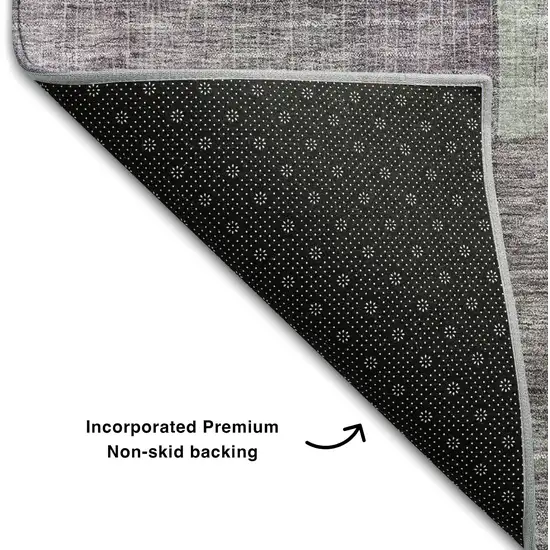 Purple And Green Abstract Washable Area Rug With UV Protection Photo 6