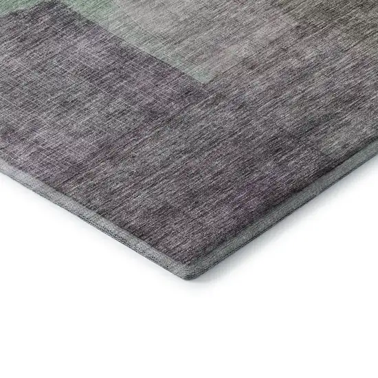 Purple And Green Abstract Washable Area Rug With UV Protection Photo 7
