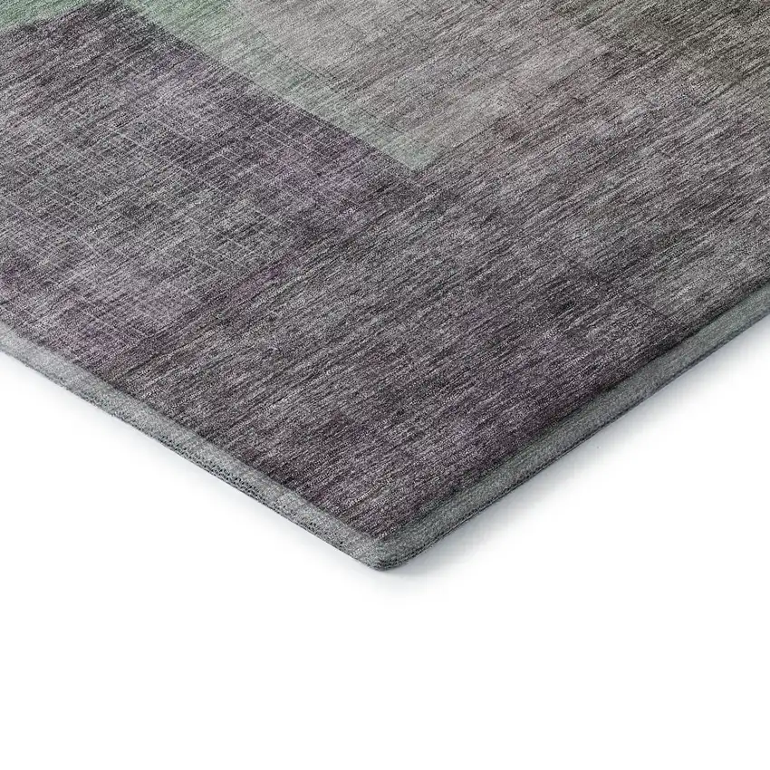 Purple And Green Abstract Washable Area Rug With UV Protection Photo 7