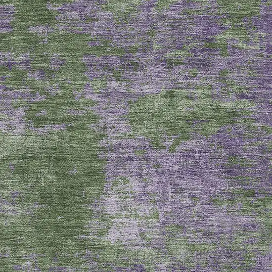 Purple And Green Abstract Washable Area Rug With UV Protection Photo 2