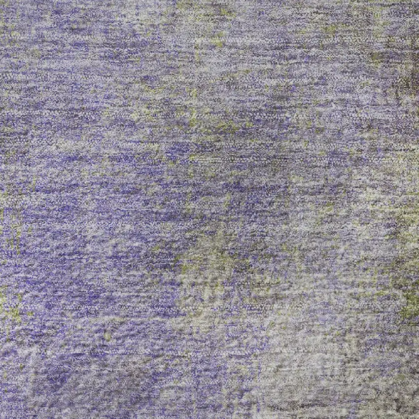 Purple And Green Abstract Washable Area Rug With UV Protection Photo 9