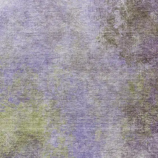 Purple And Green Abstract Washable Area Rug With UV Protection Photo 3