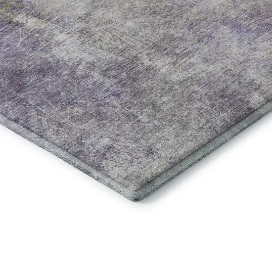 Purple And Green Abstract Washable Area Rug With UV Protection Photo 8