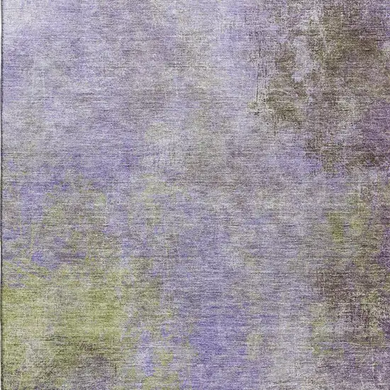 Purple And Green Abstract Washable Area Rug With UV Protection Photo 3