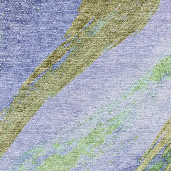 Purple And Green Abstract Washable Area Rug With UV Protection Photo 3
