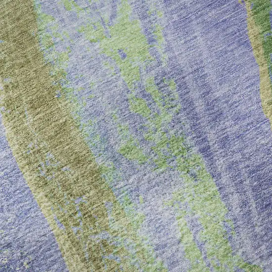 Purple And Green Abstract Washable Area Rug With UV Protection Photo 8