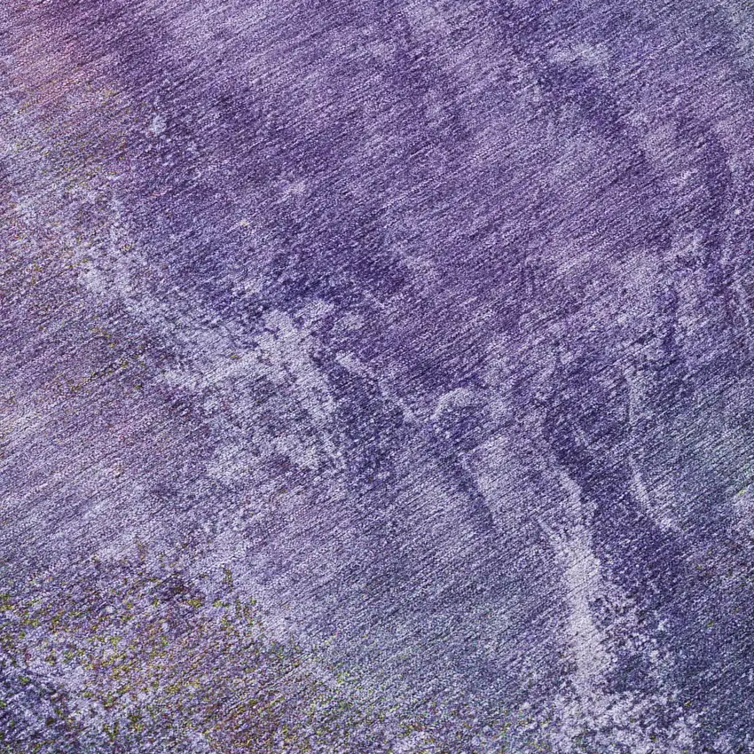 Purple And Green Abstract Washable Indoor Outdoor Area Rug Photo 7