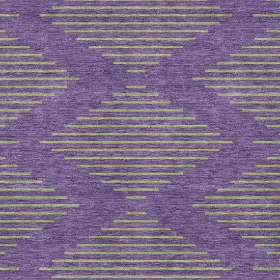Purple And Green Geometric Washable Indoor Outdoor Area Rug Photo 5
