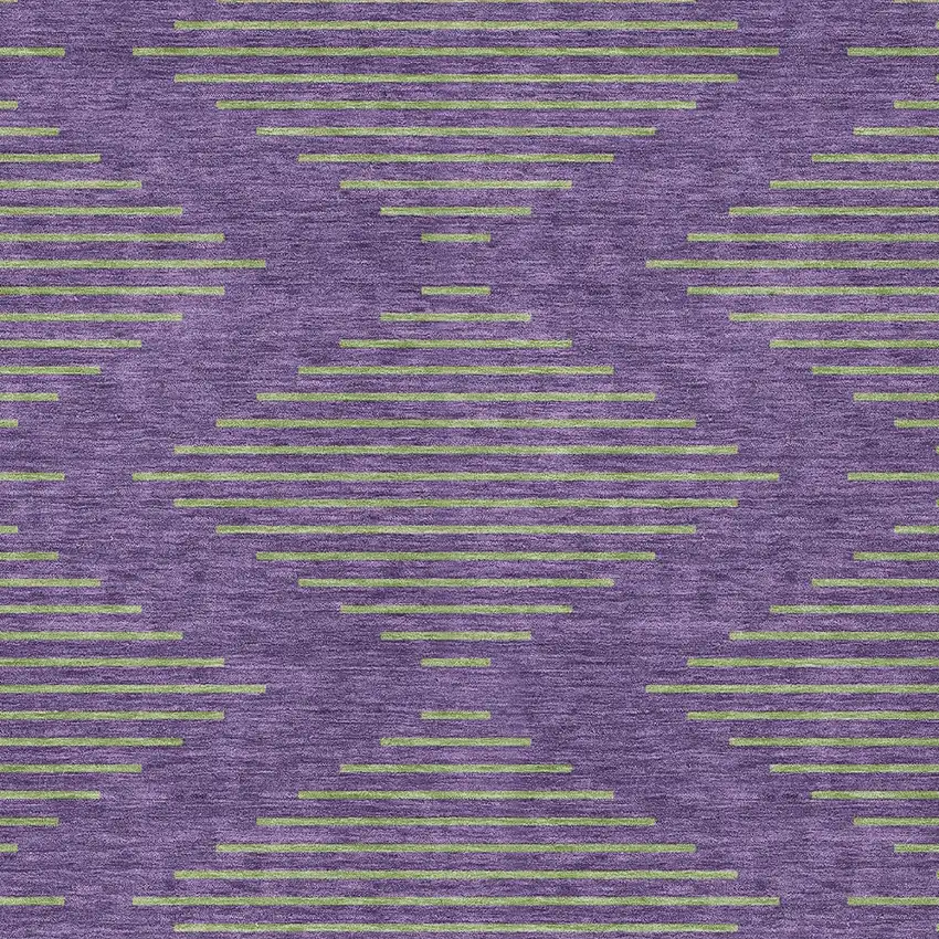 Purple And Green Geometric Washable Indoor Outdoor Area Rug Photo 5