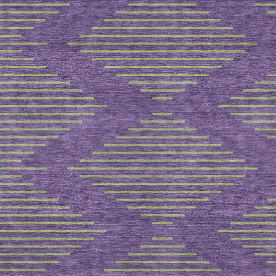 Purple And Green Geometric Washable Indoor Outdoor Area Rug Photo 5