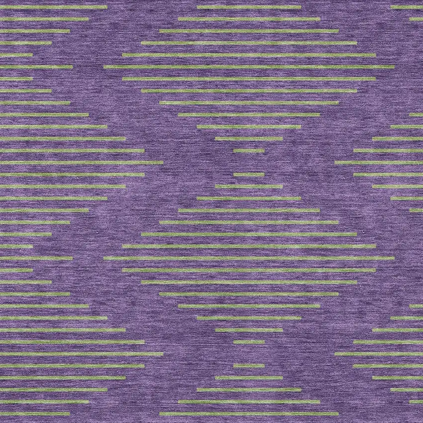 Purple And Green Geometric Washable Indoor Outdoor Area Rug Photo 5