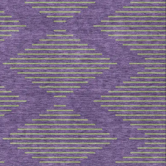 Purple And Green Geometric Washable Indoor Outdoor Area Rug Photo 5