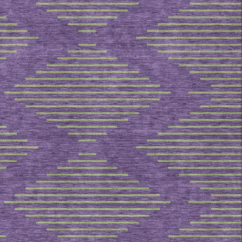 Purple And Green Geometric Washable Indoor Outdoor Area Rug Photo 5