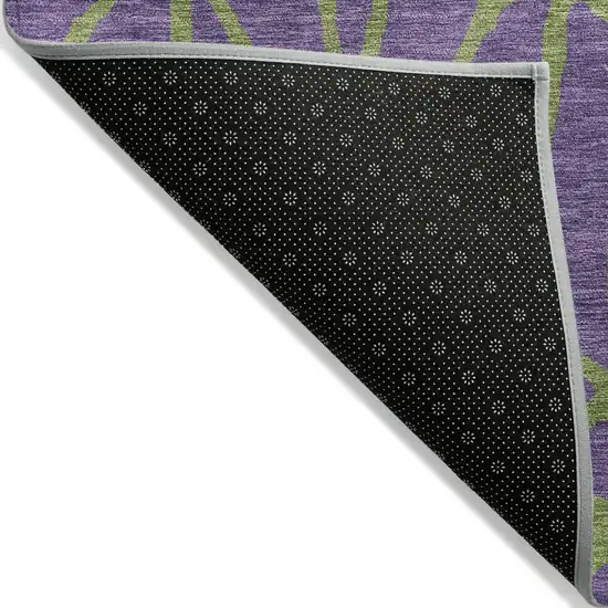 Purple And Green Geometric Washable Indoor Outdoor Area Rug Photo 4