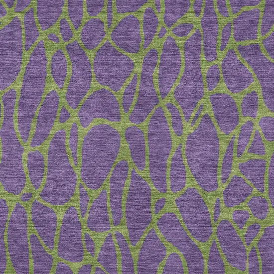 Purple And Green Geometric Washable Indoor Outdoor Area Rug Photo 6
