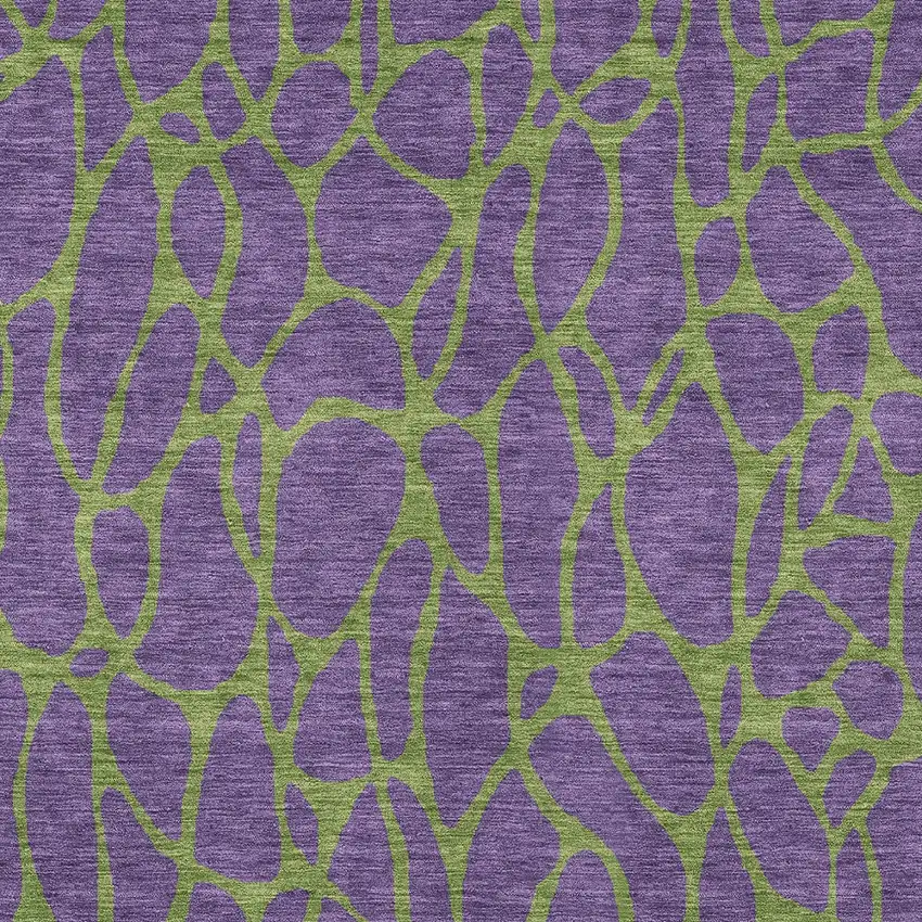 Purple And Green Geometric Washable Indoor Outdoor Area Rug Photo 6