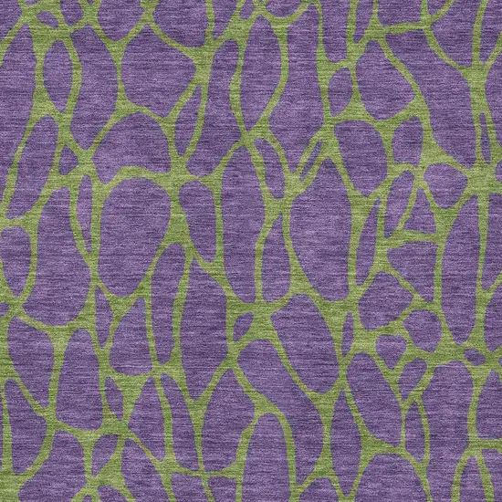 Purple And Green Geometric Washable Indoor Outdoor Area Rug Photo 6