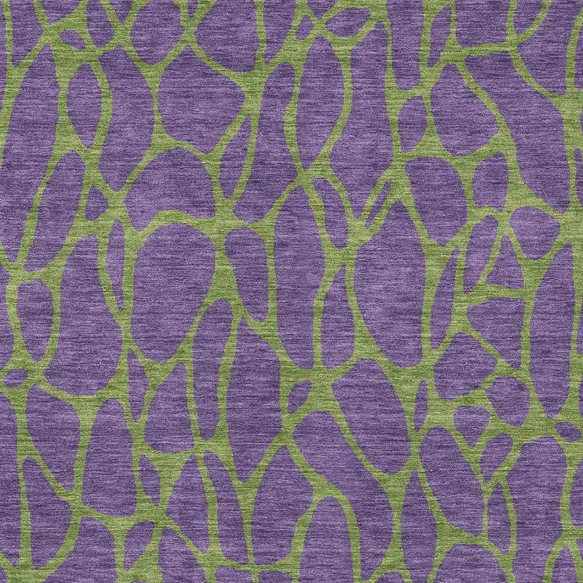 Purple And Green Geometric Washable Indoor Outdoor Area Rug Photo 6
