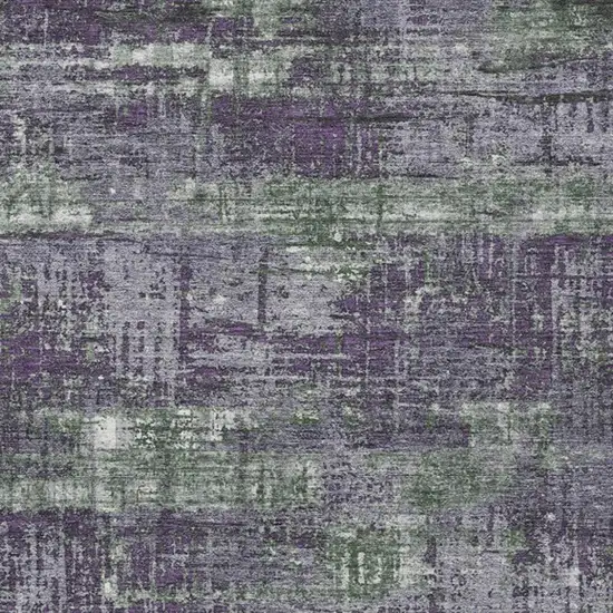 Purple And Green Geometric Washable Indoor Outdoor Area Rug Photo 4