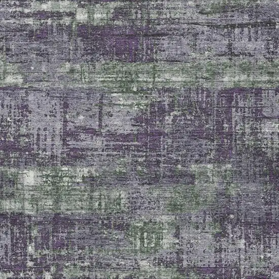 Purple And Green Geometric Washable Indoor Outdoor Area Rug Photo 4