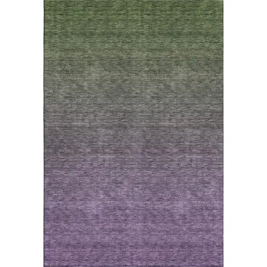 Purple And Green Ombre Washable Area Rug With UV Protection Photo 1