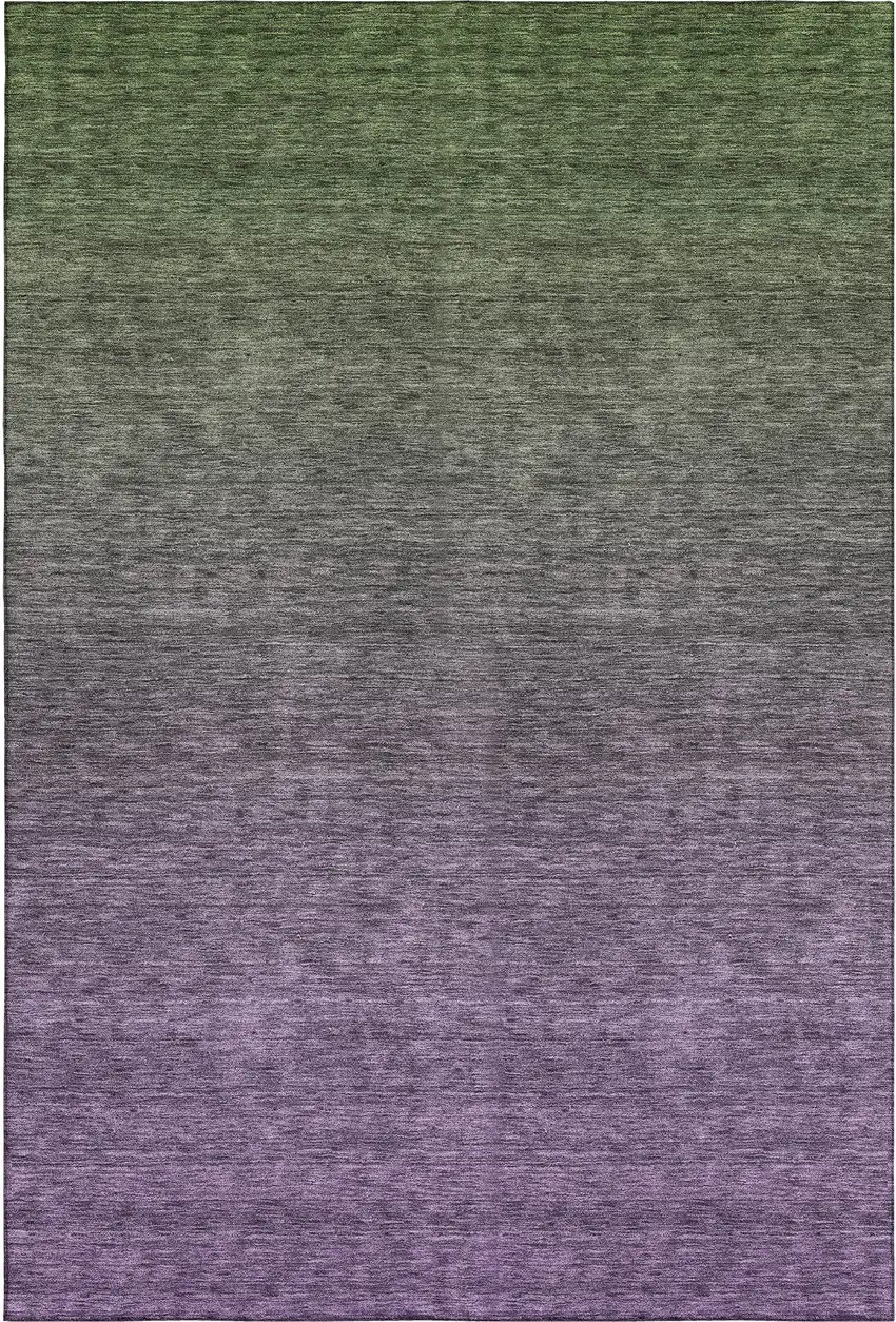 Purple And Green Ombre Washable Area Rug With UV Protection Photo 1