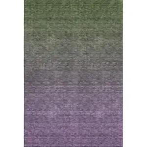 Photo of Purple And Green Ombre Washable Area Rug With UV Protection