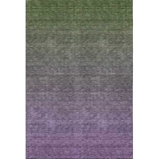 Purple And Green Ombre Washable Area Rug With UV Protection Photo 4