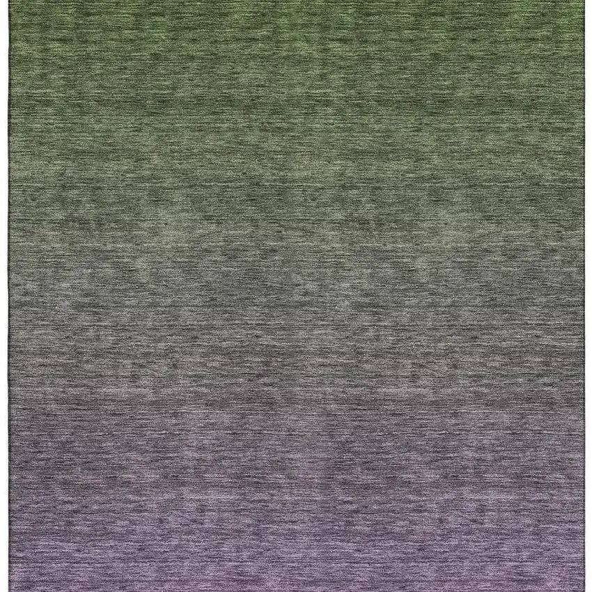 Purple And Green Ombre Washable Area Rug With UV Protection Photo 4