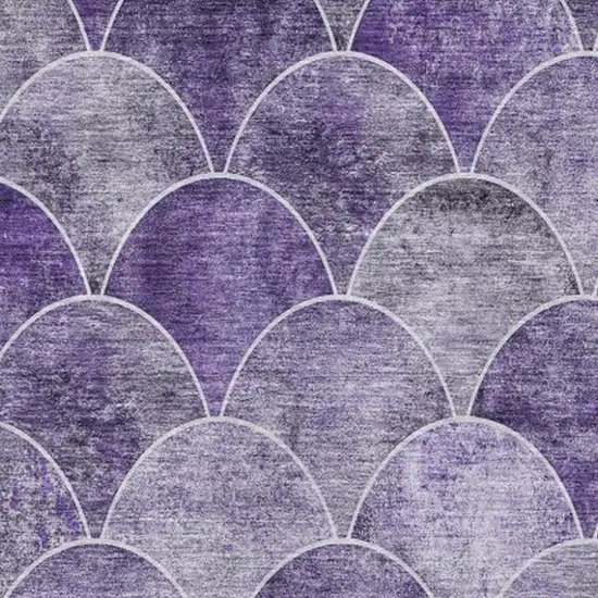 Purple And Ivory Abstract Geometric Washable Area Rug With UV Protection Photo 3