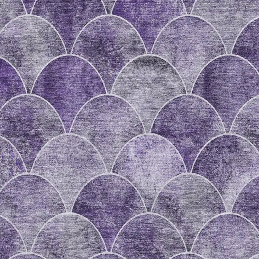 Purple And Ivory Abstract Geometric Washable Area Rug With UV Protection Photo 3