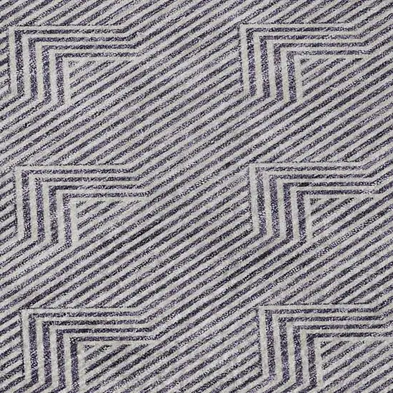 Purple And Ivory Abstract Geometric Washable Area Rug With UV Protection Photo 3