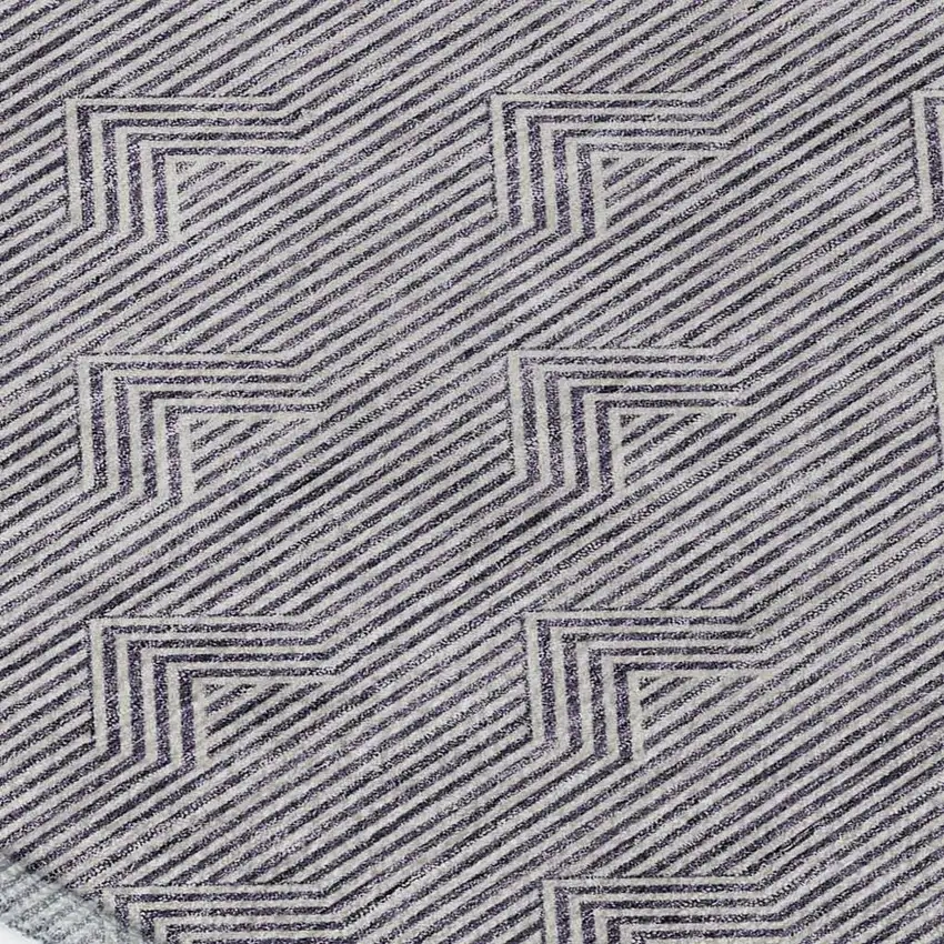 Purple And Ivory Abstract Geometric Washable Area Rug With UV Protection Photo 4