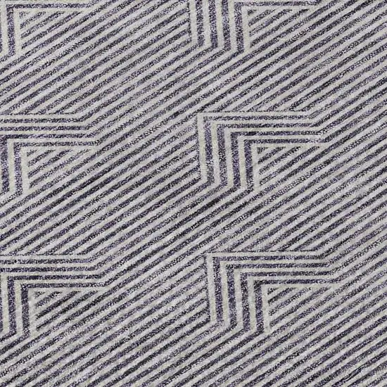 Purple And Ivory Abstract Geometric Washable Area Rug With UV Protection Photo 3