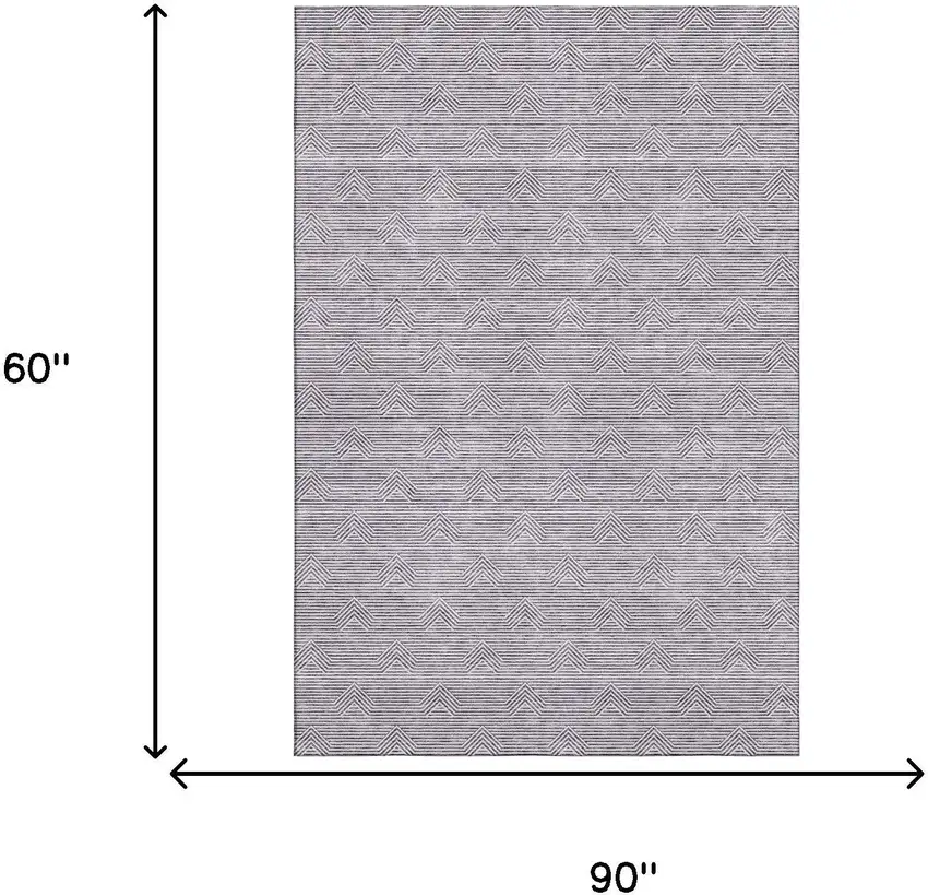 Purple And Ivory Abstract Geometric Washable Area Rug With UV Protection Photo 3