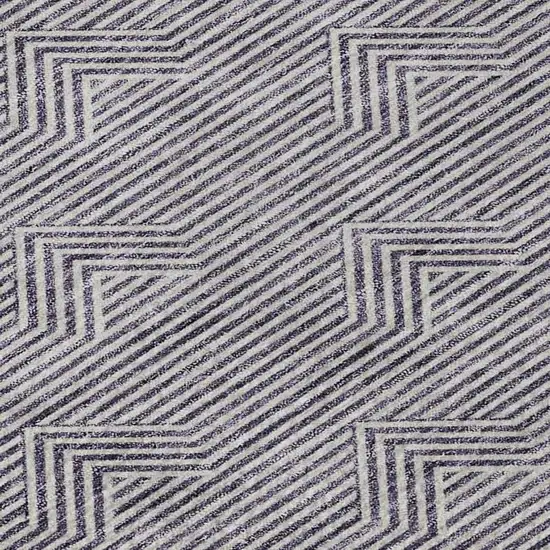 Purple And Ivory Abstract Geometric Washable Area Rug With UV Protection Photo 3