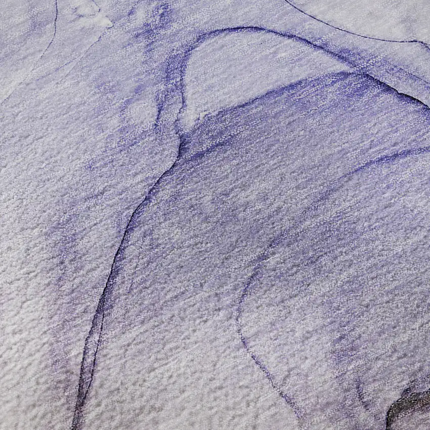 Purple And Ivory Abstract Washable Area Rug With UV Protection Photo 3